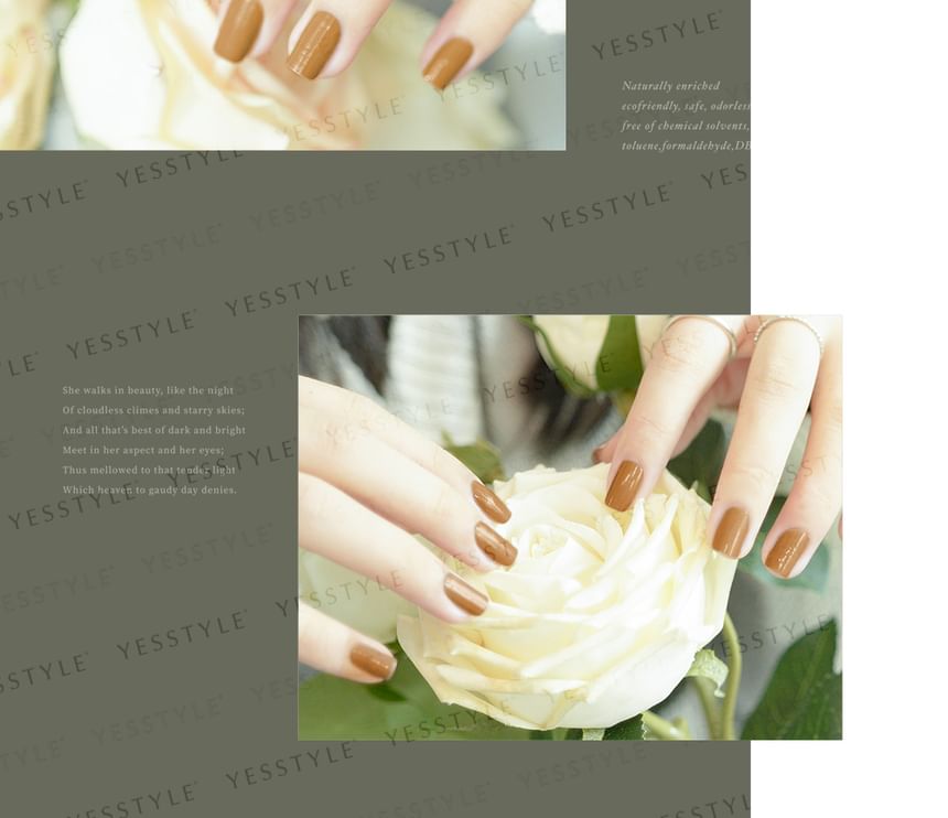 ALLOYA - Water-Based Natural Nail Polish Environmental Friendly 151 Caramel Toffee, 10ml, 60 g, 6934849101519