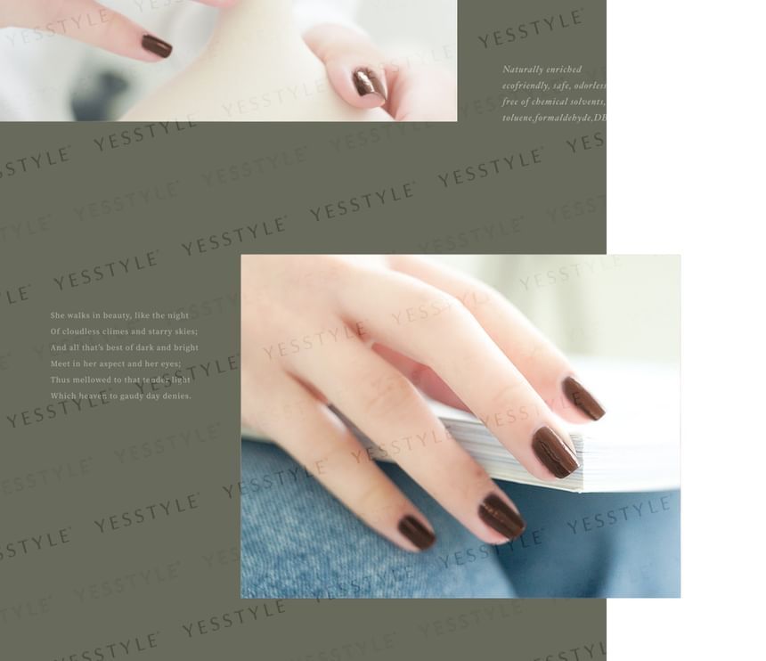 ALLOYA - Water-Based Natural Nail Polish Environmental Friendly 153 Hojicha Au Lait, 10ml, 60 g, 6934849101533