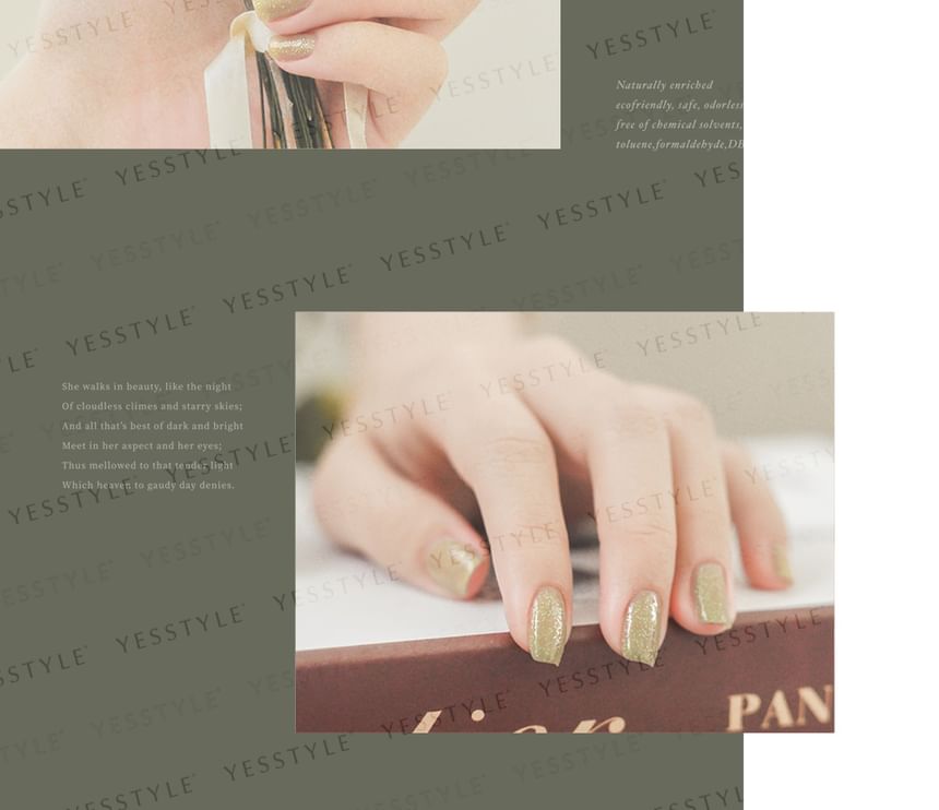 ALLOYA - Water-Based Natural Nail Polish Environmental Friendly 177 Evening Summer Firefly Sea, 10ml, 60 g, 6934849101779