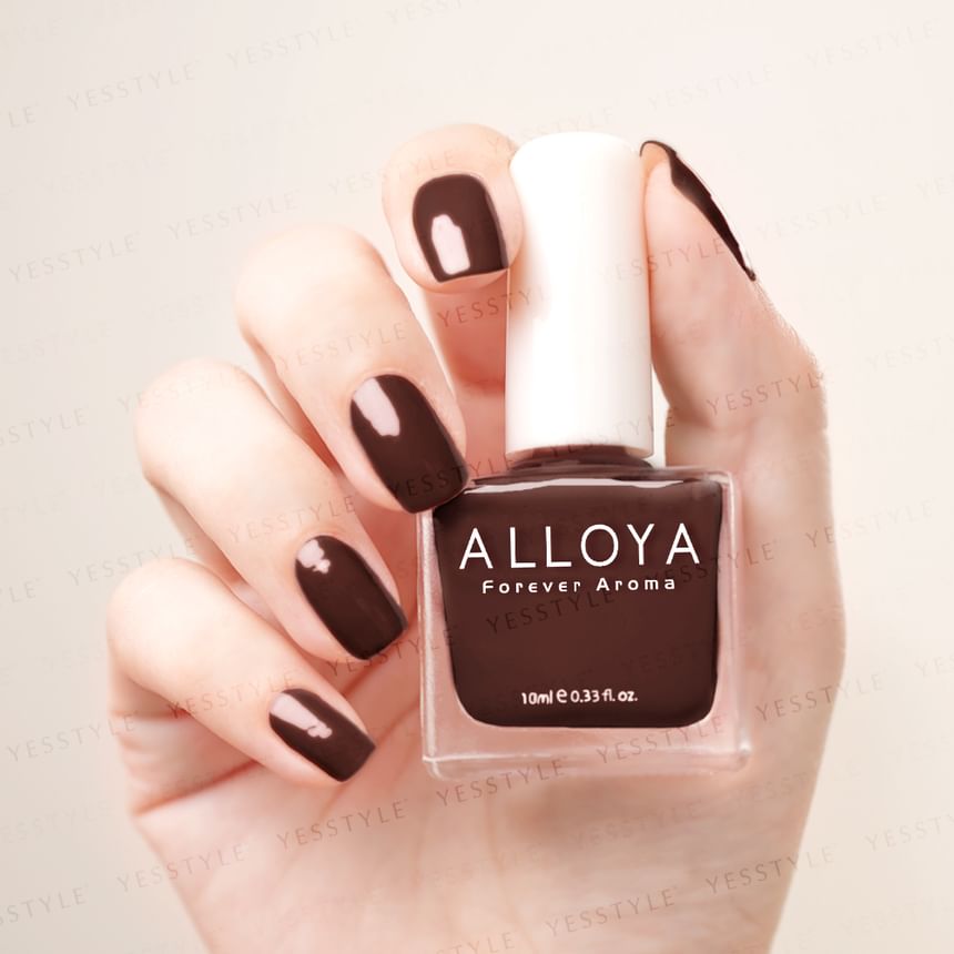 ALLOYA - Water-Based Natural Nail Polish Environmental Friendly 045 Shot Of Expresso, 10ml, 60 g, 6934849100451
