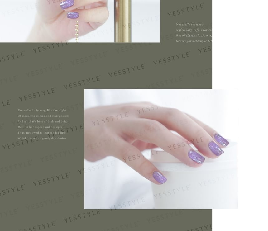 ALLOYA - Water-Based Natural Nail Polish Environmental Friendly 051 Mysterious Garden, 10ml, 60 g, 6934849100512