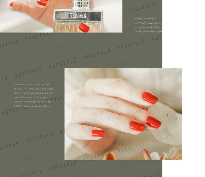 ALLOYA - Water-Based Natural Nail Polish Environmental Friendly 066 Golden Gate Bridge, 10ml, 60 g, 6934849100666