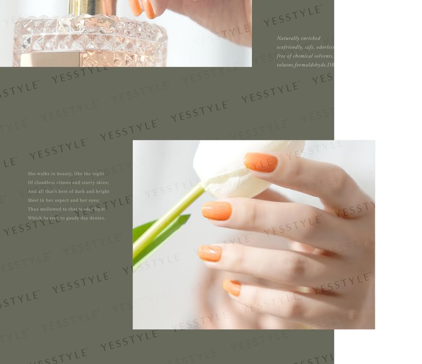 ALLOYA - Water-Based Natural Nail Polish Environmental Friendly 081 Pumpkin Spice, 10ml, 60 g, 6934849100819