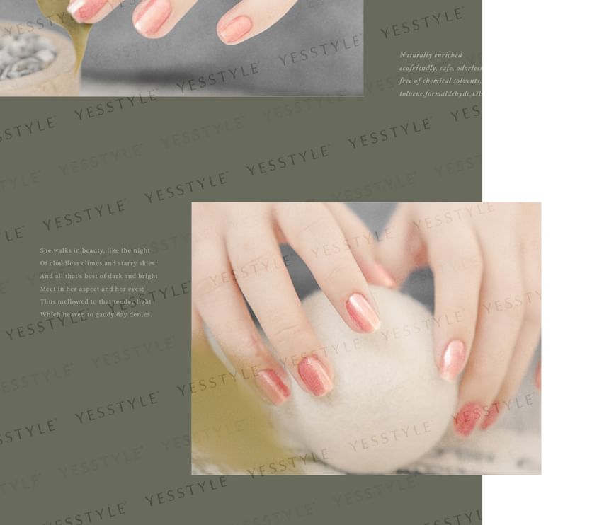 ALLOYA - Water-Based Natural Nail Polish Environmental Friendly 082 Imagination Of Rose, 10ml, 60 g, 6934849100826