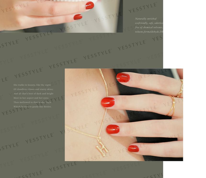 ALLOYA - Water-Based Natural Nail Polish Environmental Friendly 018 Two Of Hearts, 10ml, 60 g, 6934849100185