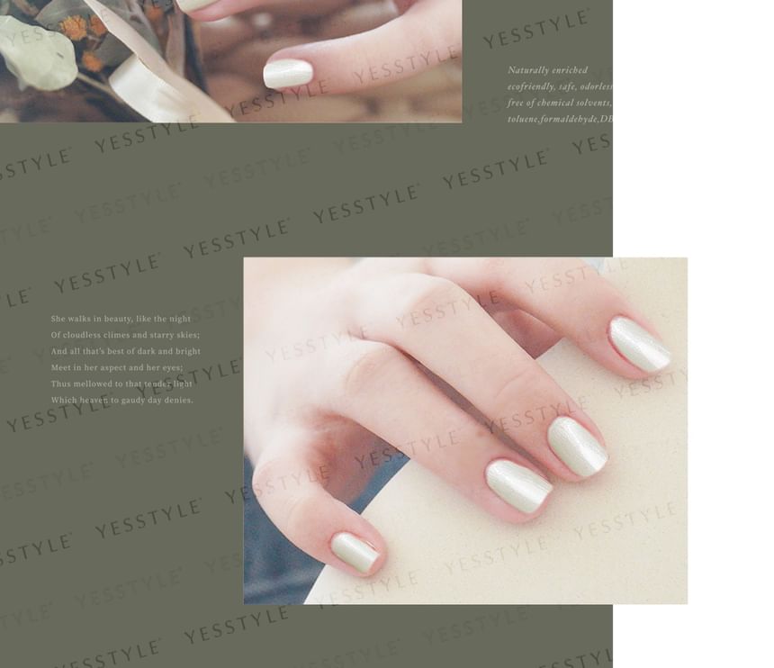 ALLOYA - Water-Based Natural Nail Polish Environmental Friendly 023 My Pearl Earrings, 10ml, 60 g, 6934849100239