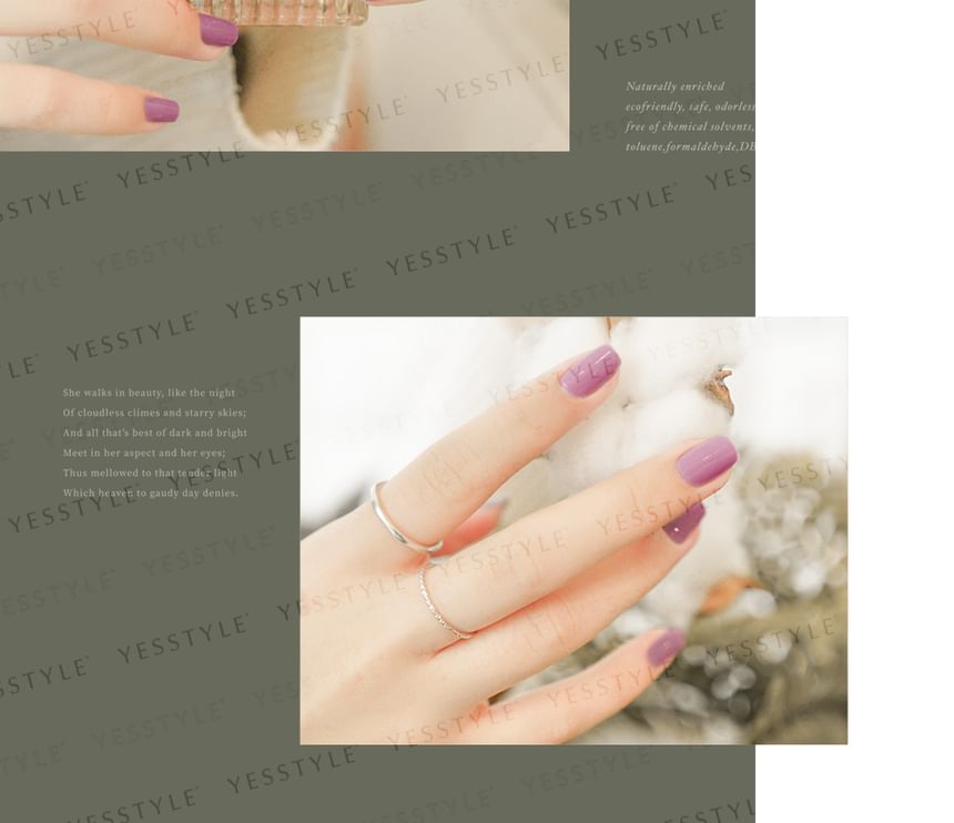 ALLOYA - Water-Based Natural Nail Polish Environmental Friendly 030 Elegant Lady, 10ml, 60 g, 6934849100307