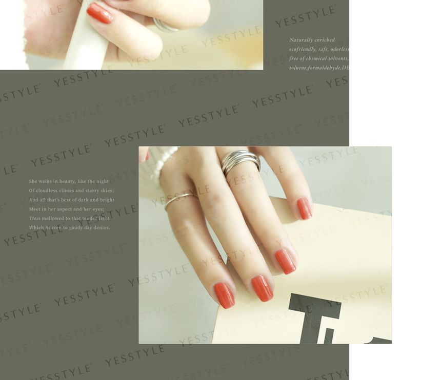 ALLOYA - Water-Based Natural Nail Polish Environmental Friendly 035 Light Tower In Sunset, 10ml, 60 g, 6934849100352