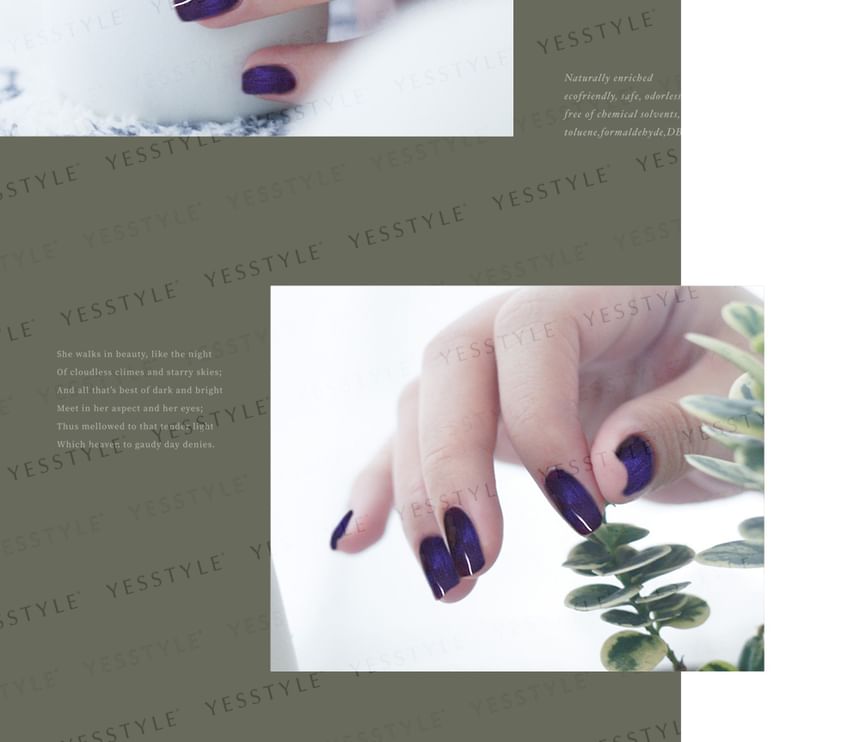 ALLOYA - Water-Based Natural Nail Polish Environmental Friendly 120 Indescribable Dreamland, 10ml, 60 g, 6934849101205