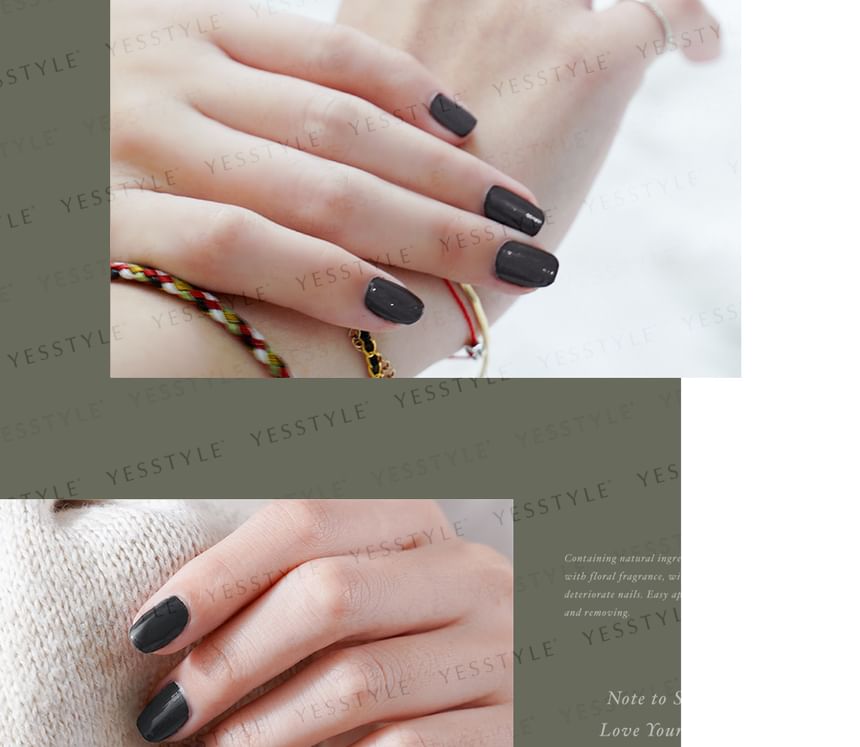 ALLOYA - Water-Based Natural Nail Polish Environmental Friendly 192 Sunglasses Black, 10ml, 60 g, 6934849101922