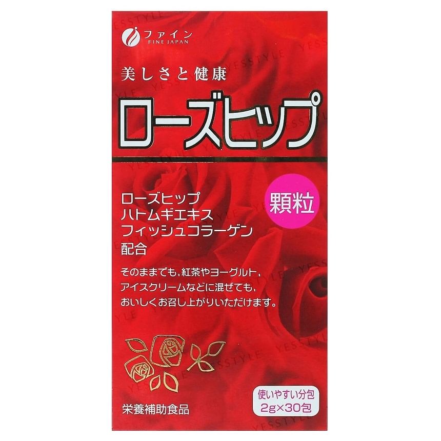 FINE JAPAN - Rose Hips & Collagen Skin Brightening Powder, 2g x 30, 105 g, 4976652003095