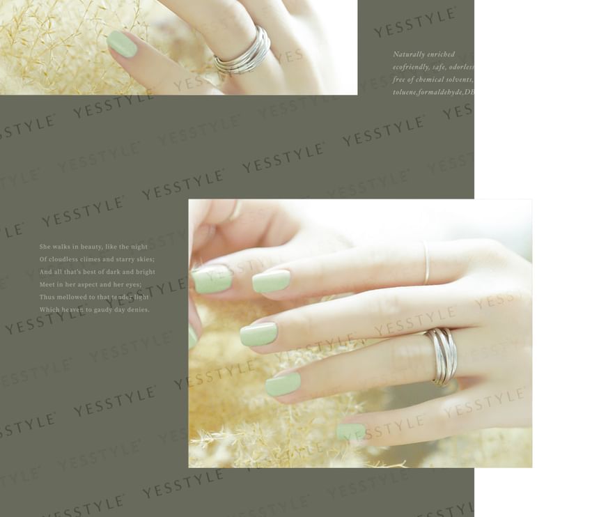 ALLOYA - Water-Based Natural Nail Polish Environmental Friendly 181 Christine Bean Greens, 10ml, 60 g, 6934849101816