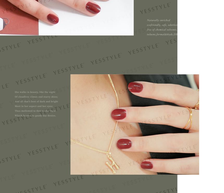 ALLOYA - Water-Based Natural Nail Polish Environmental Friendly 186 Scarlet Silk Witch, 10ml, 60 g, 6934849101861
