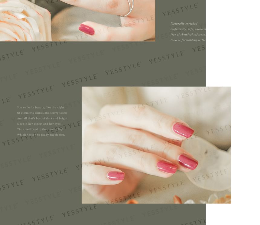 ALLOYA - Water-Based Natural Nail Polish Environmental Friendly 207 Luo, 10ml, 60 g, 6934849102073