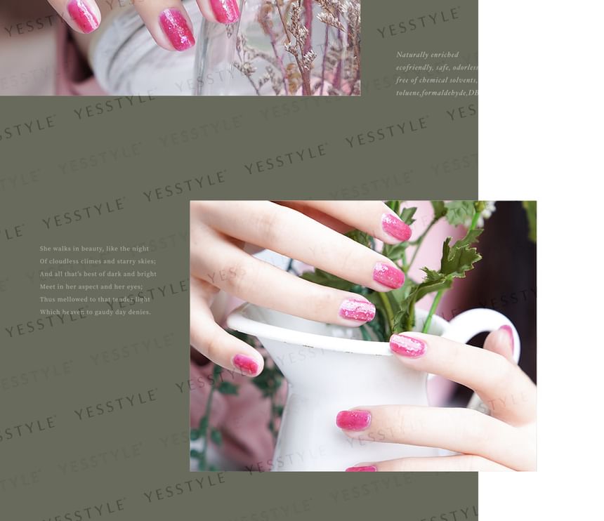 ALLOYA - Water-Based Natural Nail Polish Environmental Friendly 209 Cactus Tea, 10ml, 60 g, 6934849102097