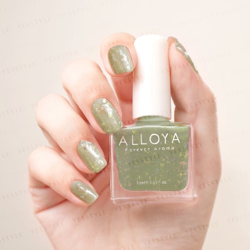 ALLOYA - Water-Based Natural Nail Polish Environmental Friendly 210 Matcha Milkshake, 10ml, 60 g, 6934849102103