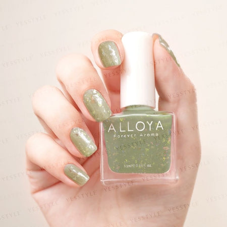 ALLOYA - Water-Based Natural Nail Polish Environmental Friendly 210 Matcha Milkshake, 10ml, 60 g, 6934849102103