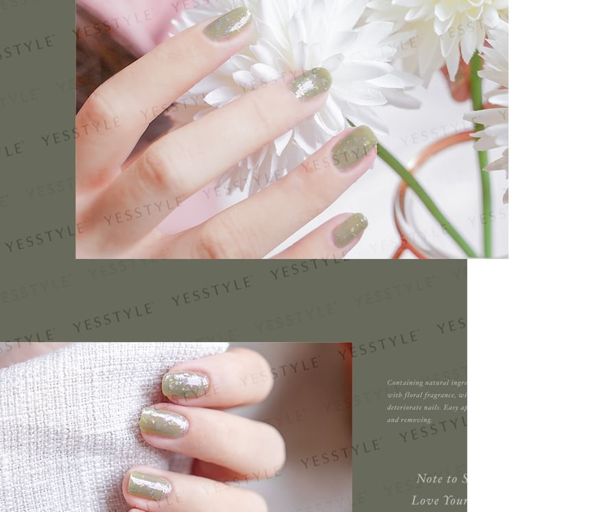 ALLOYA - Water-Based Natural Nail Polish Environmental Friendly 210 Matcha Milkshake, 10ml, 60 g, 6934849102103