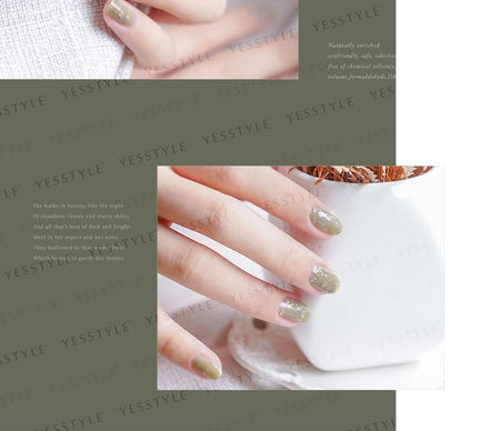ALLOYA - Water-Based Natural Nail Polish Environmental Friendly 210 Matcha Milkshake, 10ml, 60 g, 6934849102103
