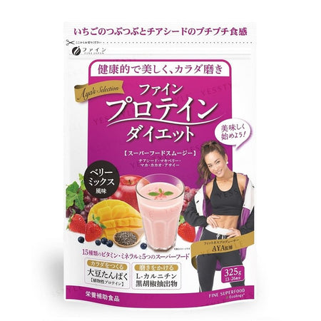 FINE JAPAN - AYA Selection Protein Diet Powder Berry Mix, 325g, 367 g, 4976652013261