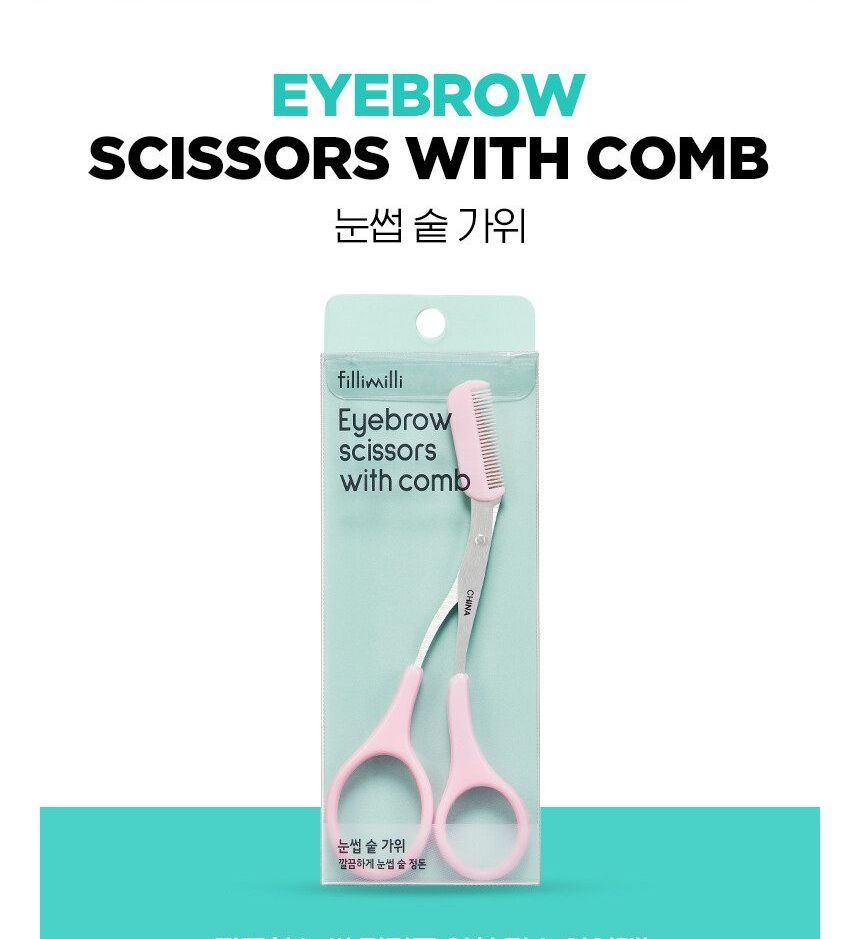 fillimilli - Eyebrow Scissors With Comb, 1 pc, 23 g, 8809374645792