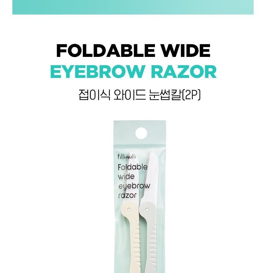 fillimilli - Foldable Wide Eyebrow Razor, 2 pcs, 13 g, 8801489118437