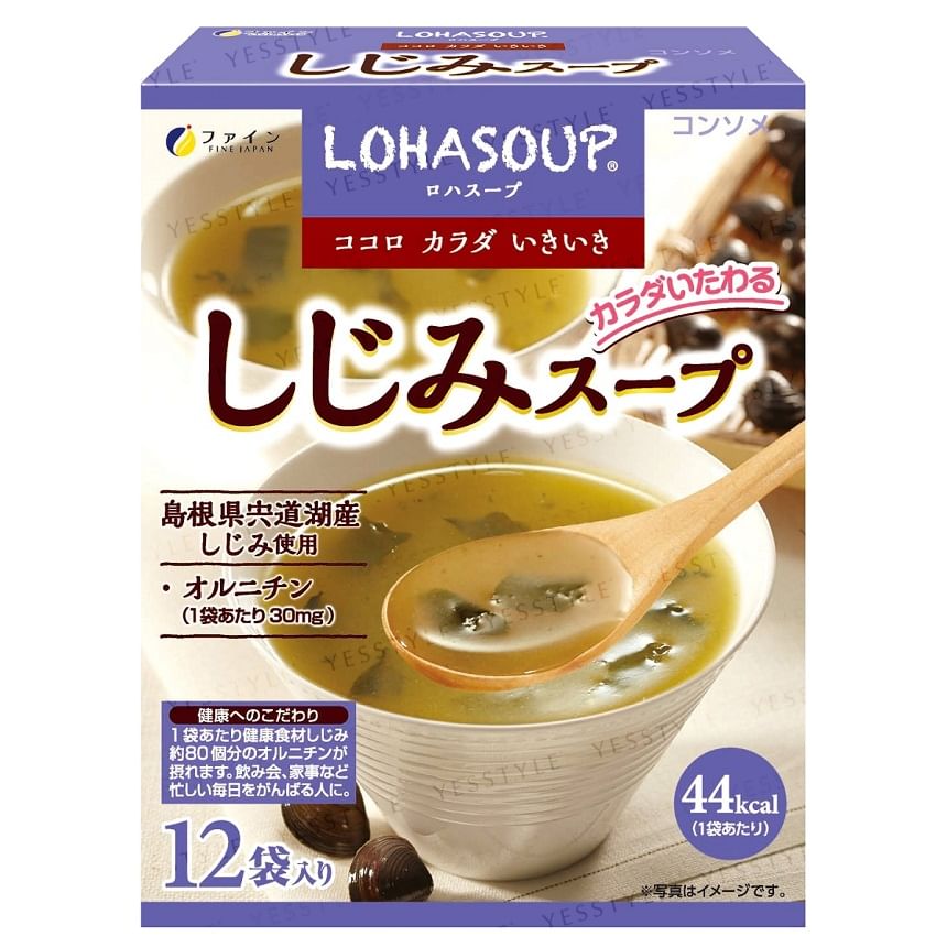 FINE JAPAN - Lohasoup Freshwater Clam Soup, 13g x 12, 221 g, 4976652008397