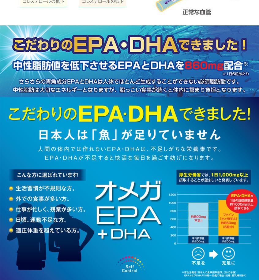 FINE JAPAN - Function Claims Omega3 EPA + DHA Capsules, 150 Capsules, 265 g, 4976652008410
