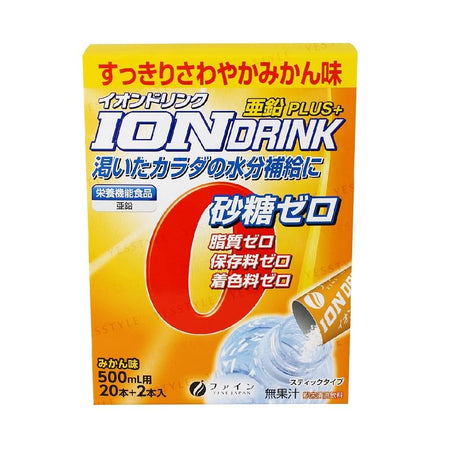 FINE JAPAN - Ion Drink Zinc Plus+, 3g x 22, 107 g, 4976652011373