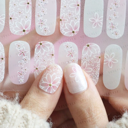 Lunacaca - Sakura Amblight Nail Art Stickers, 24 pcs, 50 g, 4892022001018