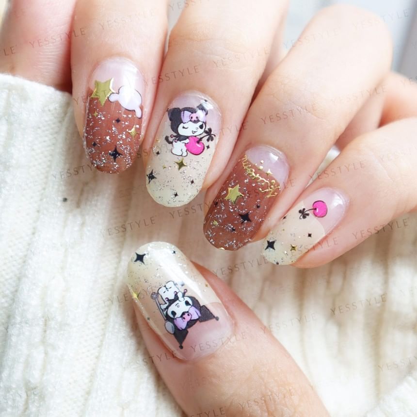 Lunacaca - Sanrio Kuromi Starlight Nightmare Nail Art Stickers, 24 pcs, 22 g, 4892023003006