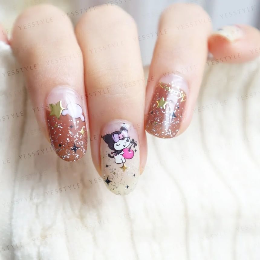 Lunacaca - Sanrio Kuromi Starlight Nightmare Nail Art Stickers, 24 pcs, 22 g, 4892023003006