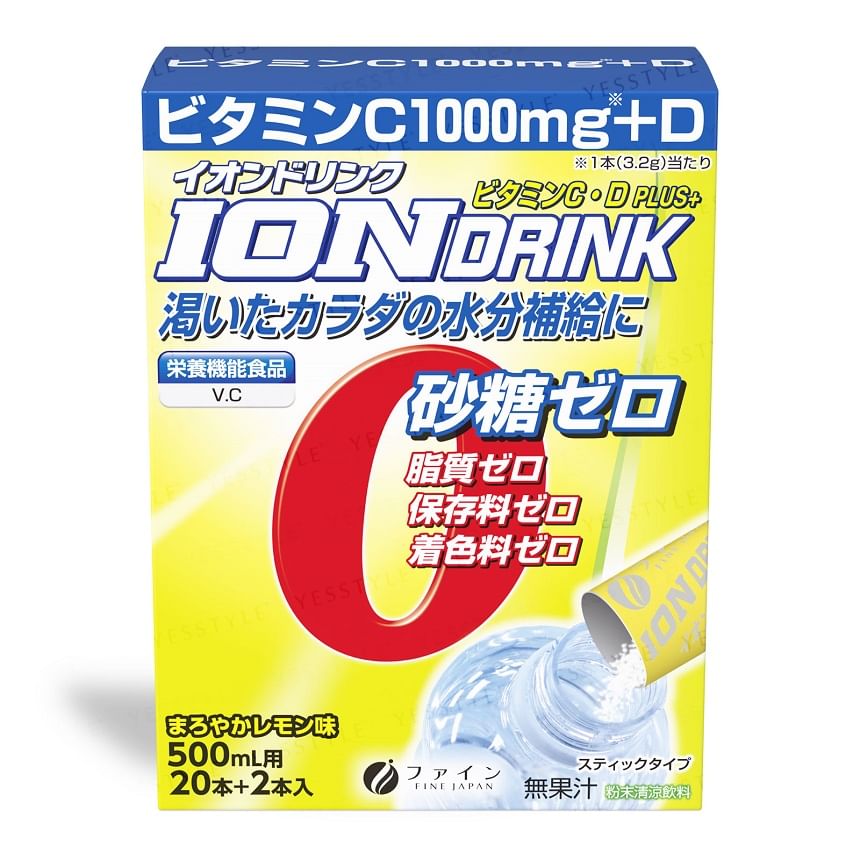 FINE JAPAN - Ion Drink With Vitamin C + D Plus+, 3.2g x 22, 112 g, 4976652015876