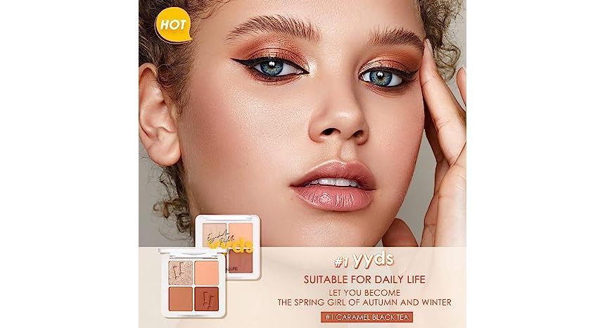 FOCALLURE - Four Colors Eyeshadow-Caramel, #01 yyds Caramel, 63 g, 6974908116665