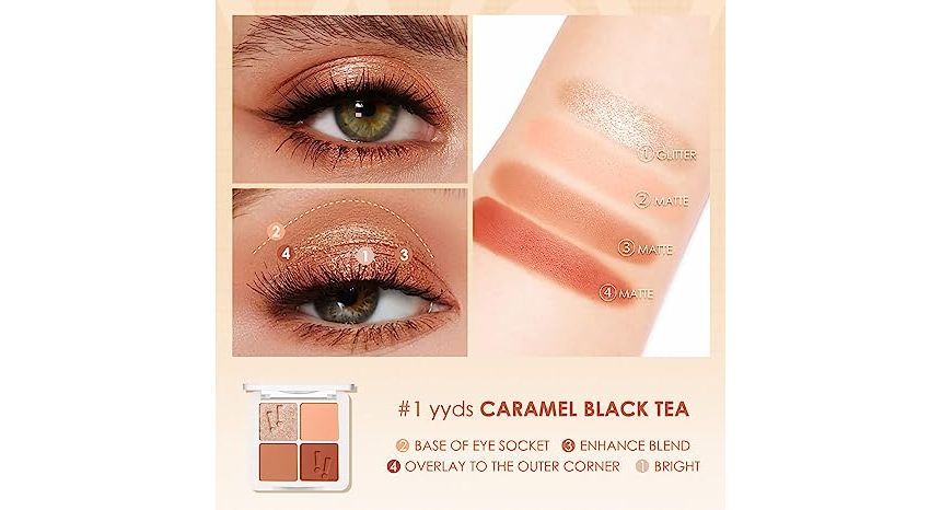 FOCALLURE - Four Colors Eyeshadow-Caramel, #01 yyds Caramel, 63 g, 6974908116665