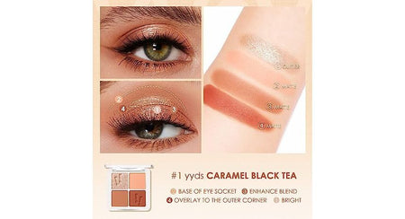 FOCALLURE - Four Colors Eyeshadow-Caramel, #01 yyds Caramel, 63 g, 6974908116665