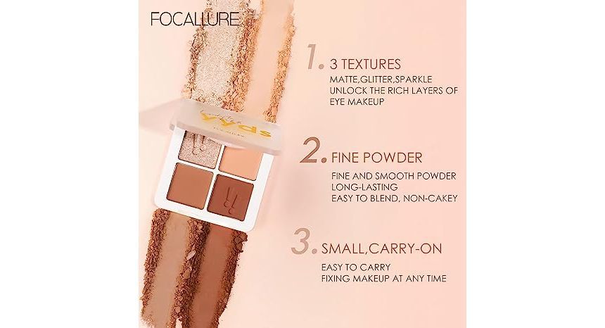 FOCALLURE - Four Colors Eyeshadow-Caramel, #01 yyds Caramel, 63 g, 6974908116665