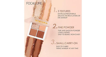 FOCALLURE - Four Colors Eyeshadow-Caramel, #01 yyds Caramel, 63 g, 6974908116665