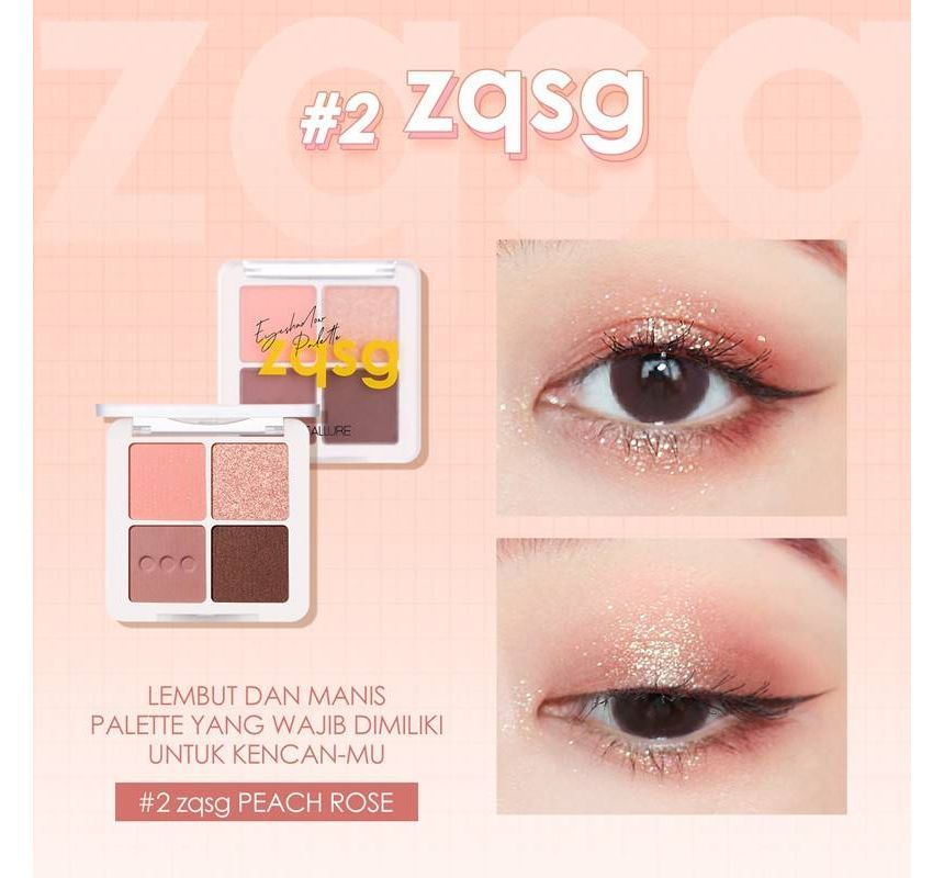 FOCALLURE - Four Colors Eyeshadow- Peach Rose, #02 zqsg Peach Rose, 63 g, 6974908116672