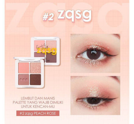 FOCALLURE - Four Colors Eyeshadow- Peach Rose, #02 zqsg Peach Rose, 63 g, 6974908116672