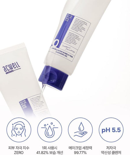 acwell - pH Balancing Bubble Free Cleansing Gel, 160ml, 205 g, 8809129645671