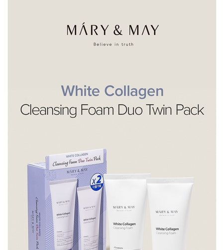 Mary&May - White Collagen Cleansing Foam Duo Twin Pack, 2 pcs, 392 g, 8809670682248