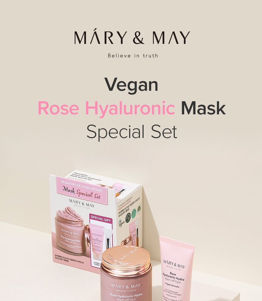 Mary&May - Vegan Rose Hyaluronic Mask Special Set, 3 pcs, 366 g, 8809670682194