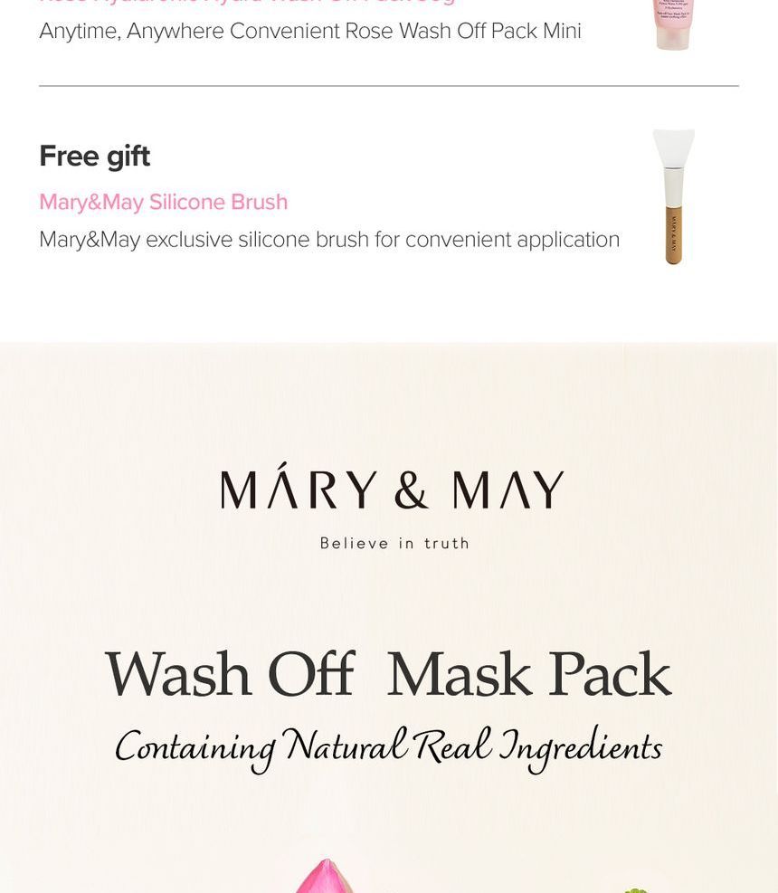 Mary&May - Vegan Rose Hyaluronic Mask Special Set, 3 pcs, 366 g, 8809670682194