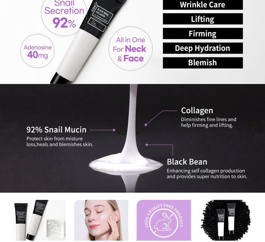 coxir - Black Snail Collagen All In One Eye Cream, 30ml, 46 g, 8809080824887