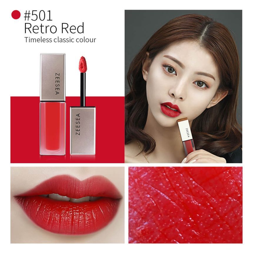 ZEESEA - Mist Matte Lip Glaze - 3 Colors, #504 Chili Tomato, 150 g, 6974475772967