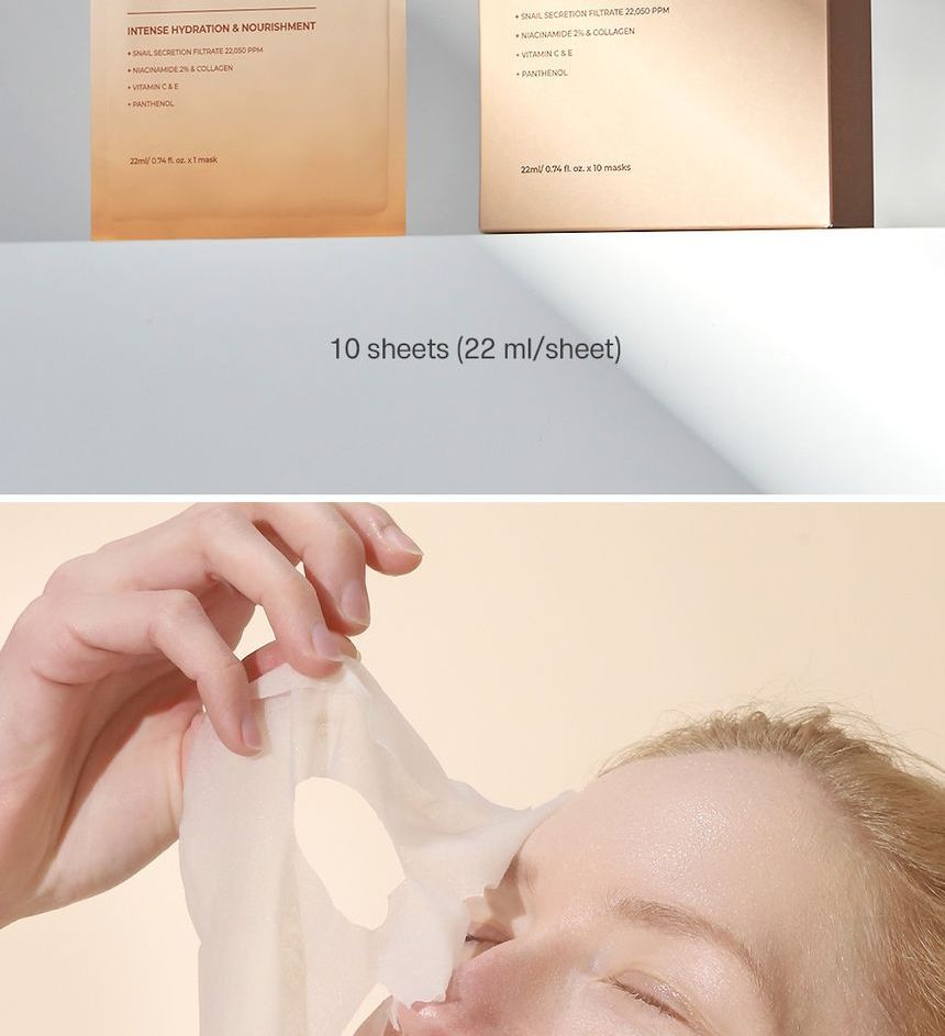 MOTHER MADE - Deep Moisturizing Rich Snail Mask Set, 22ml x 10 pcs, 317 g, X001NCMH8D