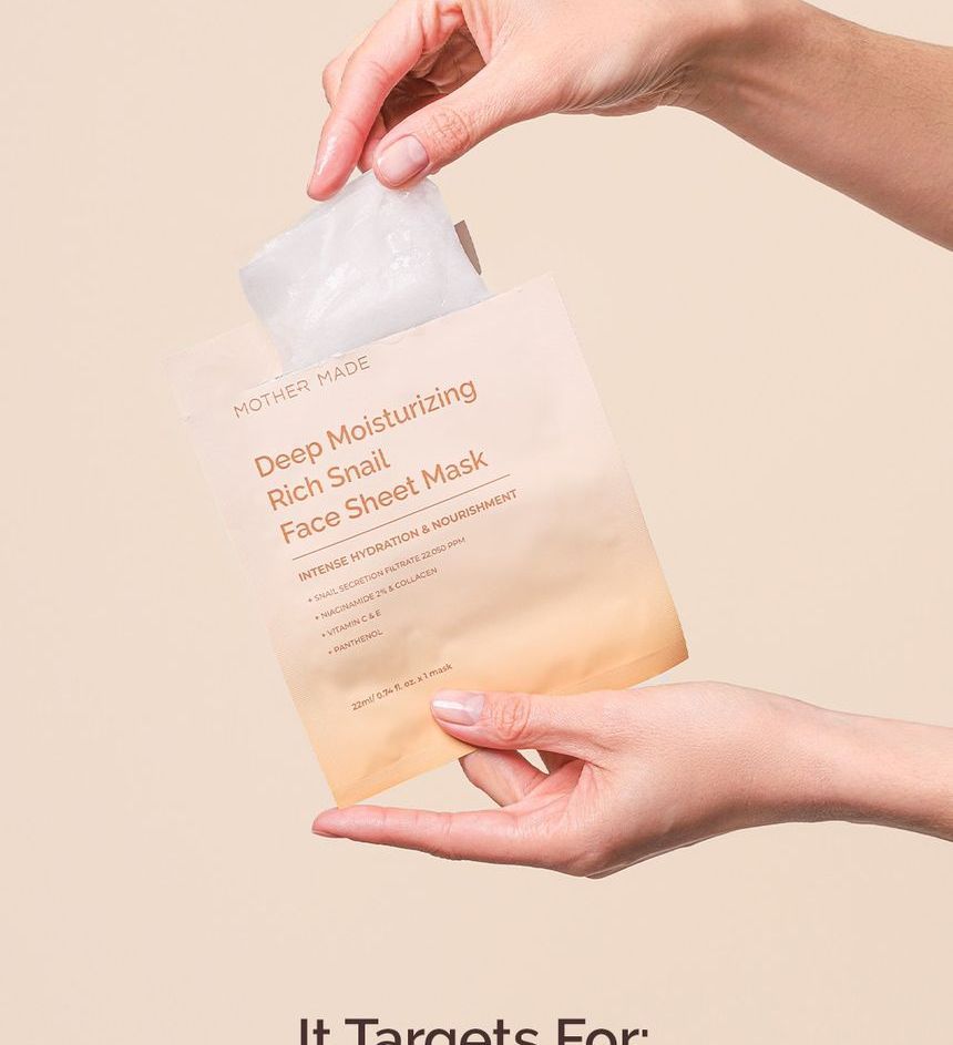 MOTHER MADE - Deep Moisturizing Rich Snail Mask Set, 22ml x 10 pcs, 317 g, X001NCMH8D
