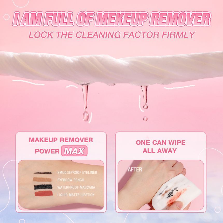 PINKFLASH - Gentle Makeup Remover Cleansing Sheet, #Remover Cleansing Sheet-8ml, 17 g, 6974908112155