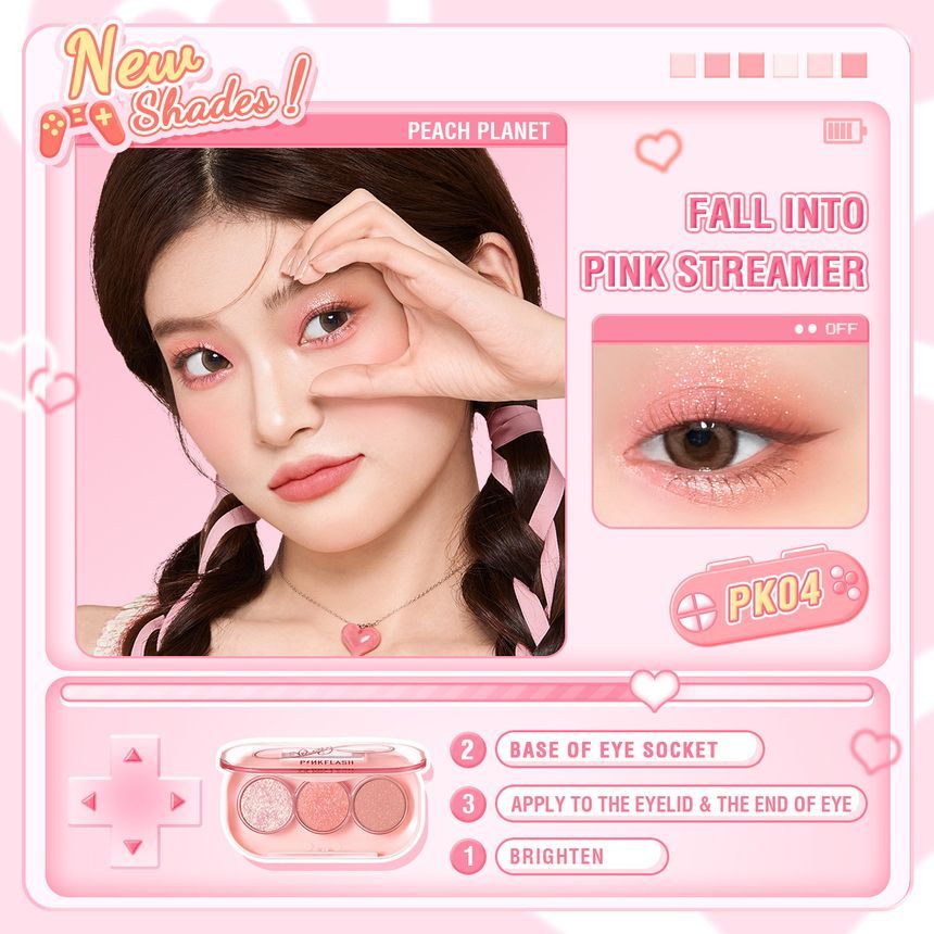 PINKFLASH - New 3 Pan Eyeshadow - PK04, #PK04 - 3g, 44 g, 6941845815739